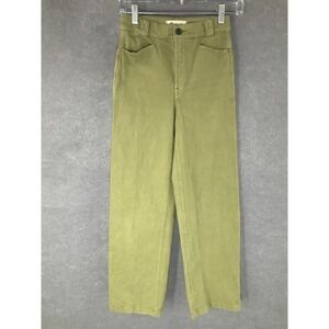 MADEWELL Pistachio Green EMMETT WIDE-LEG Canvas Denim Jeans Sz 23‎